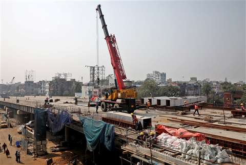 Construction work in India.