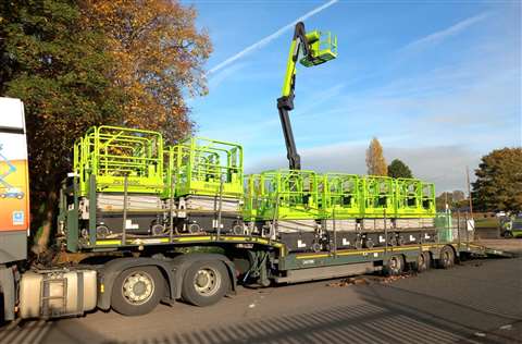 Some of AFI's new Zoomlion scissor lifts being delivered