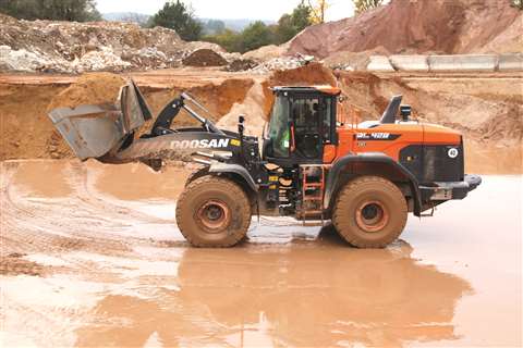 Doosan Infracore construction machine on a work site