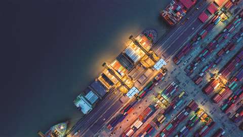 Aerial view of construction site