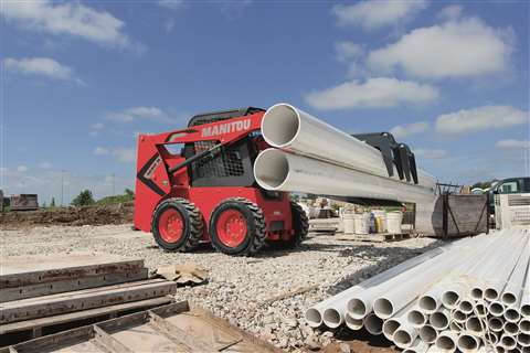 A Manitou skid steer