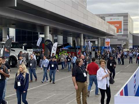 The crowds start to build at ConExpo 2023 in Las Vegas, US. 