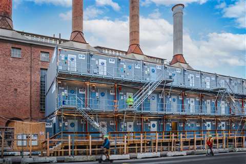 CP site huts at the Carlsberg Byen site in Copenhagen. (Photo: Zeppelin)