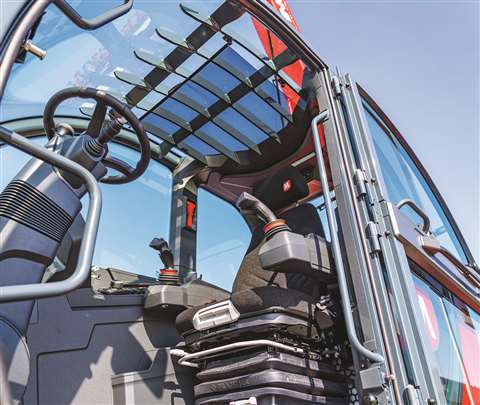 The cab of a Magni RTH telehandler