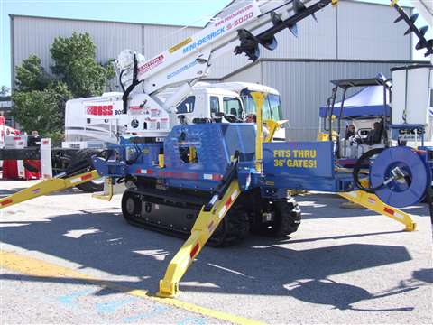 Skylift's Mini-Derrick Super 5000 on display at ICUEE.