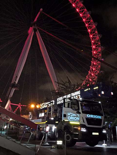 Orion Access with Palfinger WT 610 and P 550's at the London Eye.  