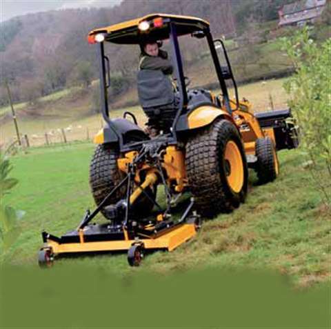 With the rear excavator arm removed the Midi CX can use power take-off type attachments.
