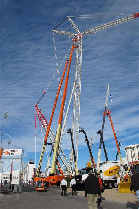 JLG's new 185-foot booms on display at ConExpo.