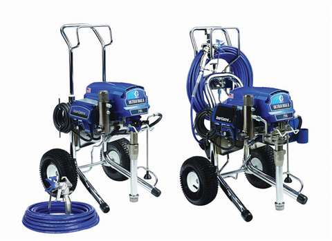 Graco's UltraMax 795 electric airless sprayers, capable of handling a wide variety of coatings. 