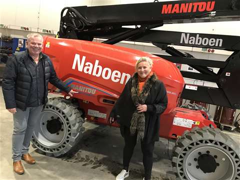 Jone Ølberg, Business Development Manager for Naboen, and Nina Aasland, Naboen CEO, with one of the 200 ATJ E platforms.