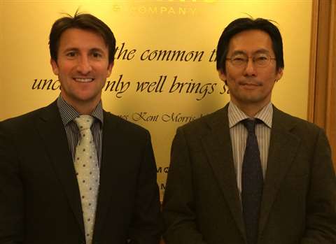 Morris Site Machinery chief executive Chris Morris, and Keiji Takigawa, president and CEO of Tokyo B