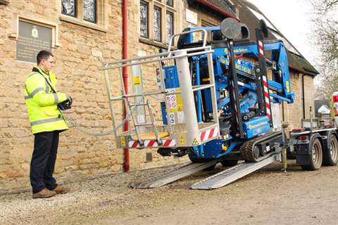Hinowa Performance IIIS Lithium-Ion powered tracked lift. 