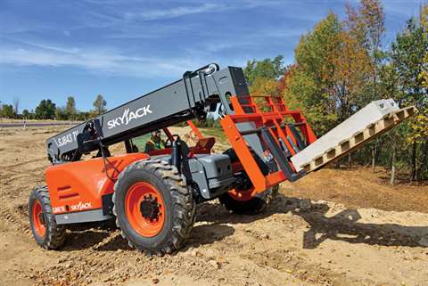 One of the new Skyjack TH telehandler line, a SJ843 TH.