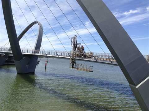 Barin ABC 60/l at the Elizabeth Quay pedestrian bridge in Perth, Australia, 