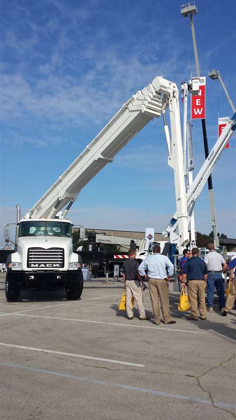 Bronto debuted its huge 230-foot S 230 XDT, pictured here, at ICUEE, Oct. 1 in Louisville, KY.