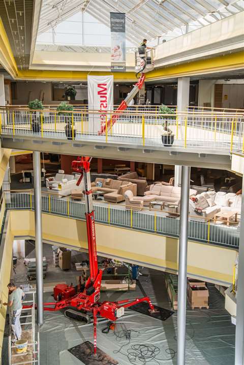 Lindig Conveyor's Teupen Leo 23GT at a furniture store in Germany 
