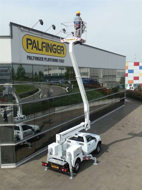 The Palfinger P130A Smart Class pick up mounted platform.