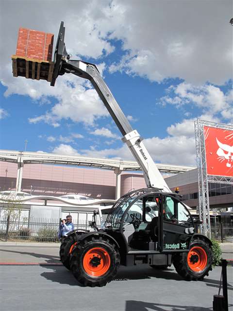 Bobcat's new V619 telehandler on display at ConExpo.