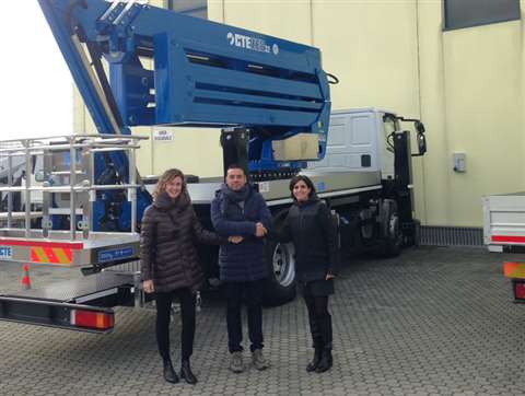 Sara Bassetti, CTE marketing department; Davide Tulipani, Noleggi Generali; and Alessandra Mainini, 