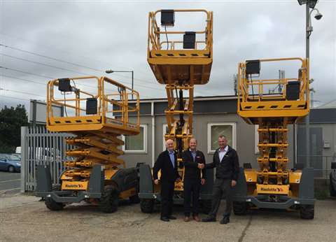 From left: Steve Uragallo, LTS; Ian whittle, Haulotte UK; and Paul Fairhall, LTS.